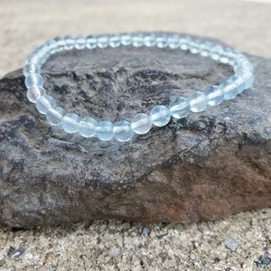 Handmade AAA Aquamarine Stacking Bracelet